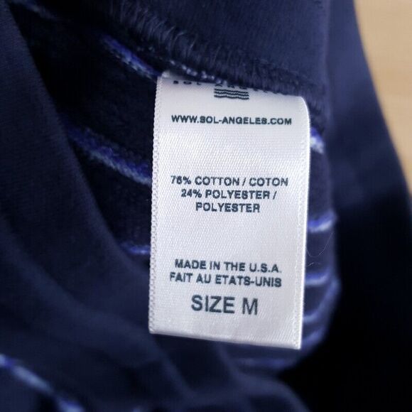 SOL ANGELES Mens Shorts Medium Blue Pull On CAPRI STRIPE Logo Drawstring $118 - Picture 5 of 10